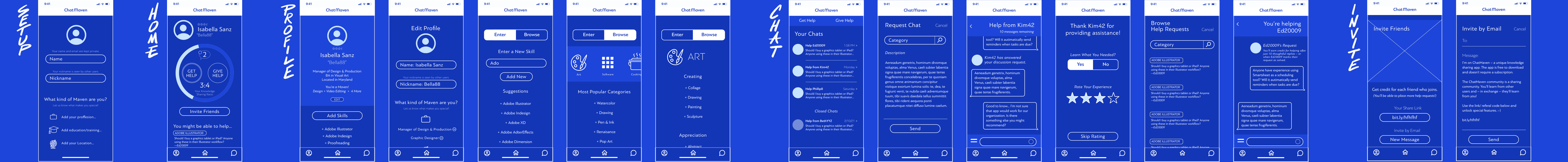 ChatMaven Wireframes