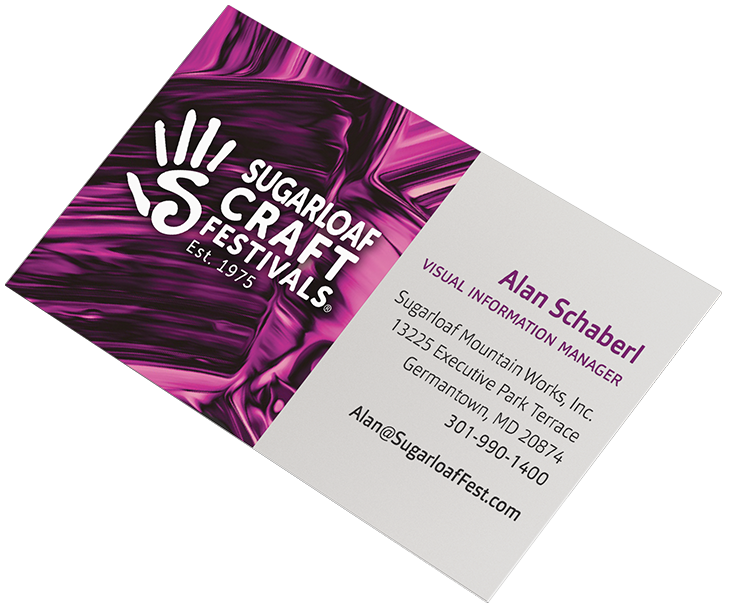 Alan Schaberl Graphic Design - Business Card Featuring Purple Paint Design